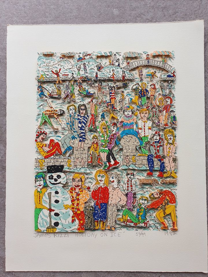 James Rizzi 3D Handsigniert Handnummeriert HOLIDAY ON ICE Winter in Ratingen