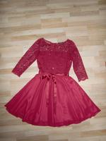Kleid Abendkleid Ballkleid Swing rot/weinrot Gr. 42 Knielang Nordrhein-Westfalen - Recke Vorschau