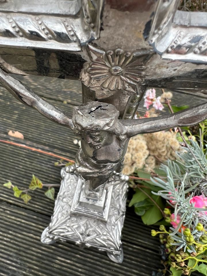 Kreuz Silber Jugendstil stehend groß religiöse Symbole sammeln in Datteln