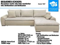 Sofa Couch Wohnlandschaft L Form Bettfunktion/Bettkasten beige Bremen - Huchting Vorschau