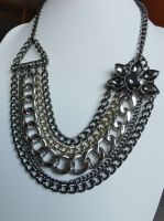 Statement-Collier in gunmetal, silber und gold, NP 155 € Baden-Württemberg - Radolfzell am Bodensee Vorschau