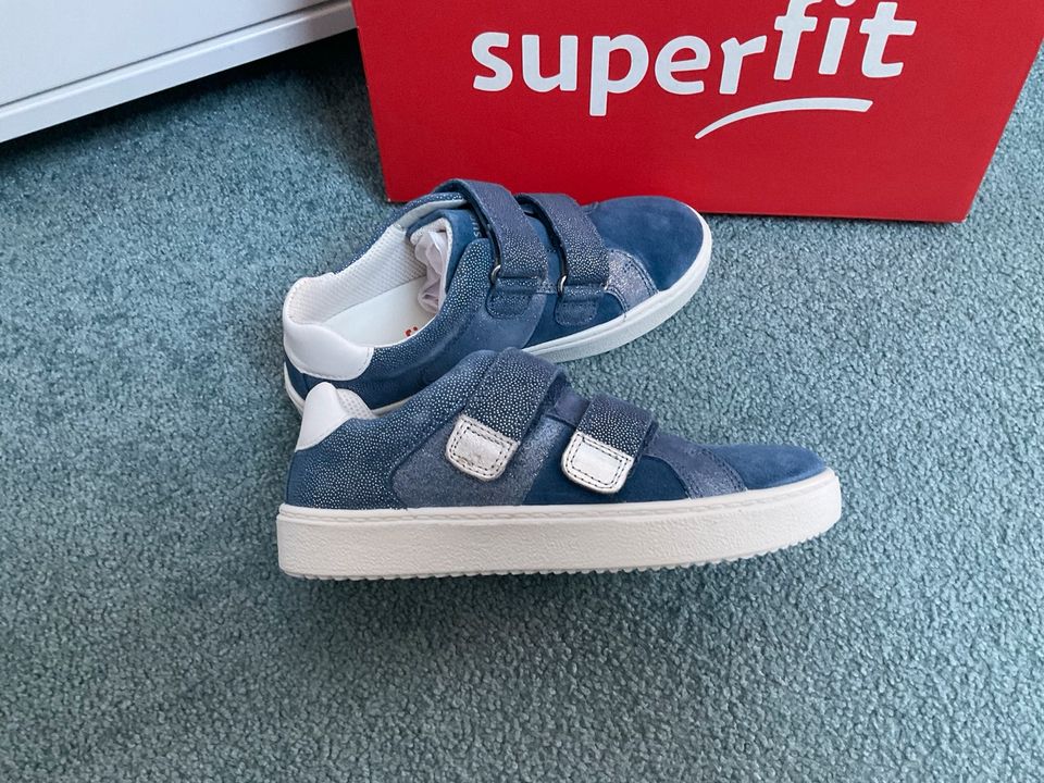 Superfit Mädchen Sneaker, blau/silber, Glitzer, Gr. 31 in Stolberg (Rhld)