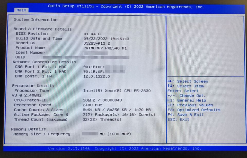 Fujitsu Primergy RX2540 M1 Server 2x E5-2630 v3, 32 GB, 2x 10GBas in Frankfurt am Main