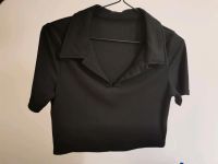 H&M HM Crop Top Gerippt Kragen V Ausschnitt Tshirt schwarz XS S Berlin - Westend Vorschau