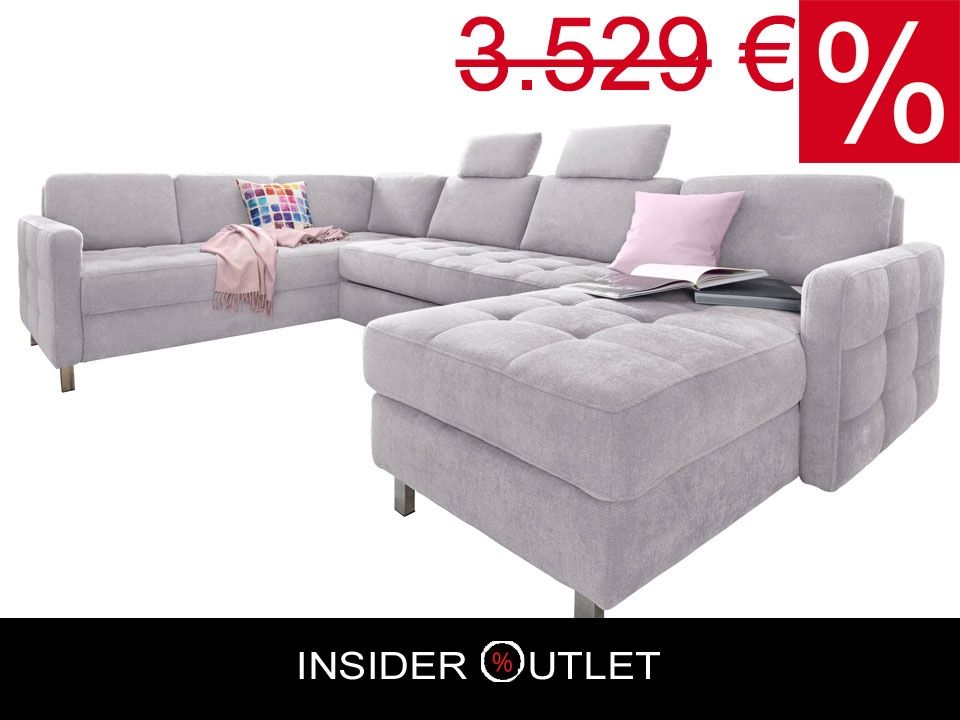 Wohnlandschaft ★ 292cm Schlaffunktion Bettkasten Grau Pablo Sofa in Köln