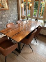 Echtholz Esstisch 180cm zu verkaufen. Massive Metallbeine schwarz Niedersachsen - Werlte  Vorschau