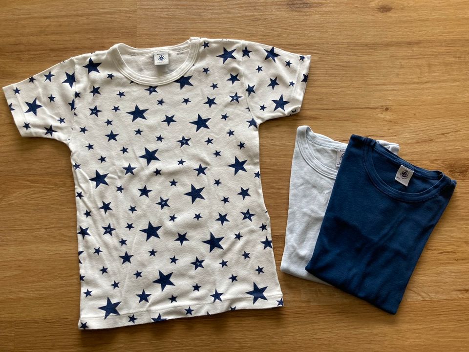 3 kurzärmelige Unterhemden Shirts von Petit Bateau Gr. 128 in Mühldorf a.Inn