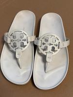 Tory Burch Original Damen Sandalen Leder Weiß Flip Flops 39 Hessen - Raunheim Vorschau