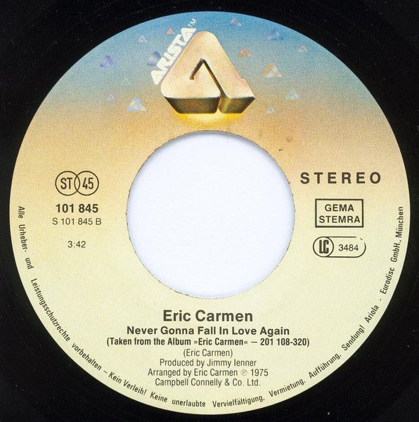 Eric Carmen – All By Myself / Never Gonna Fall In Love Again in Morsbach