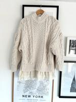 Zara Strickpullover oversize Spitze Pullover creme Bayern - Böbrach Vorschau