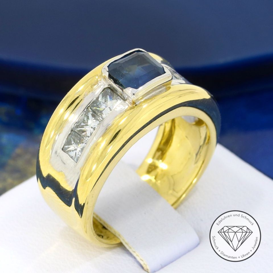 WERT 4.950,- Diamant Saphir Ring 750 Gold 18 KT XXYY 178344 in Bochum