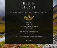 HEUTE! 2 Tickets für Highland Saga Mannheim Rosengarten 19:30 UHR Hessen - Griesheim Vorschau