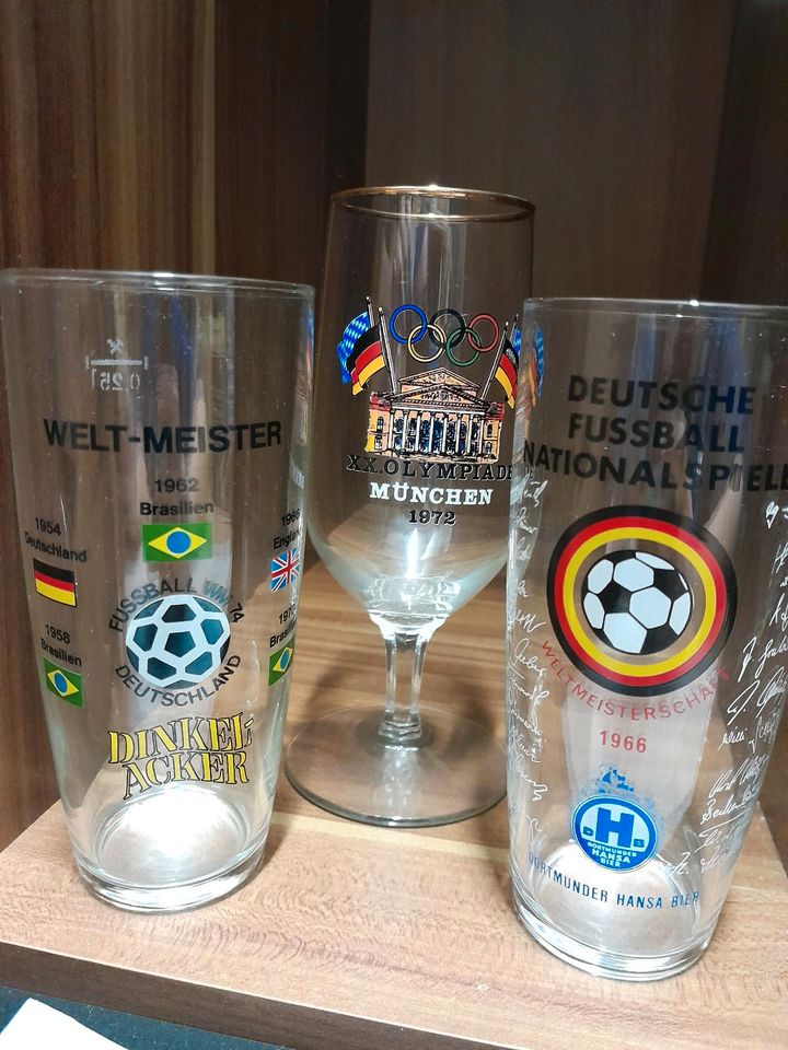 Gläser Fußball WM 1974 1966 Olympia 1972 Sammelgläser in Oftersheim