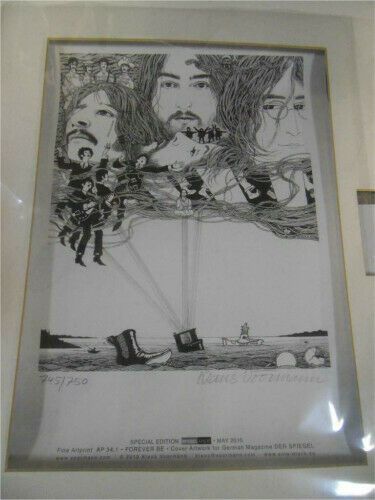 Klaus Voormann Litho "Beatles auf Spiegel-Cover 2010" - signiert in Bad Nenndorf