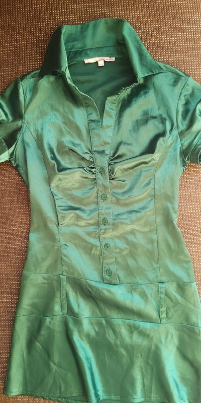 Satin Seide Kleid Bluse Boho Ethno Pinup 30er 60er Tunika XS neu in Düsseldorf