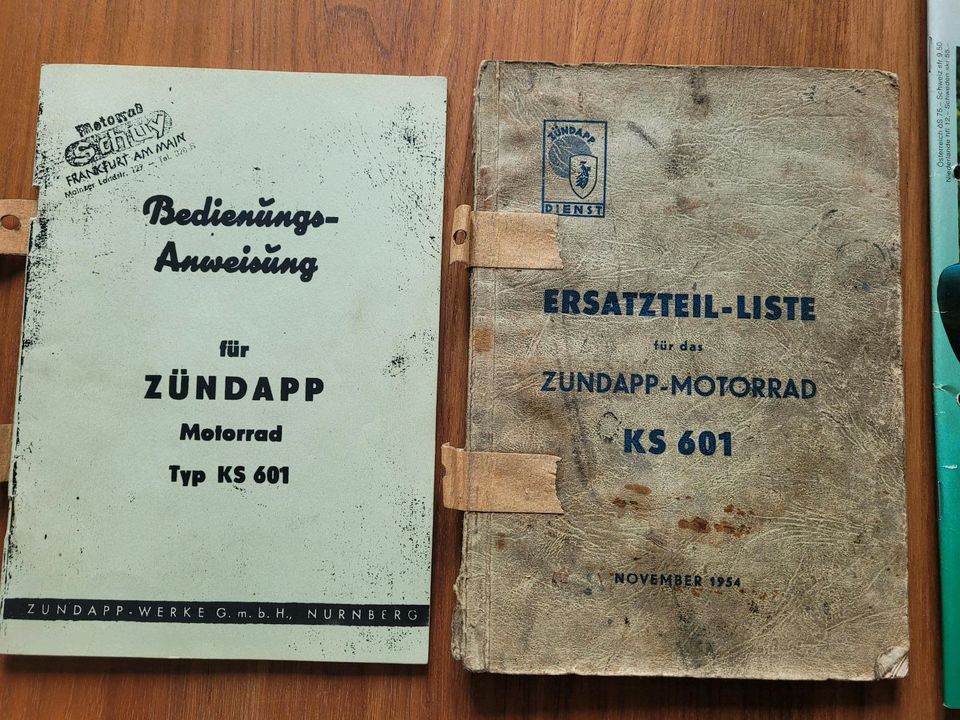 Zündapp KS 601 Anweisung, Ersatzteilliste, Zeitschrift in Offenbach