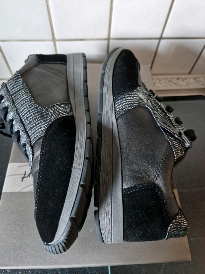 "Jana" Sneaker, Größe 37, black/grau/silber in Velen