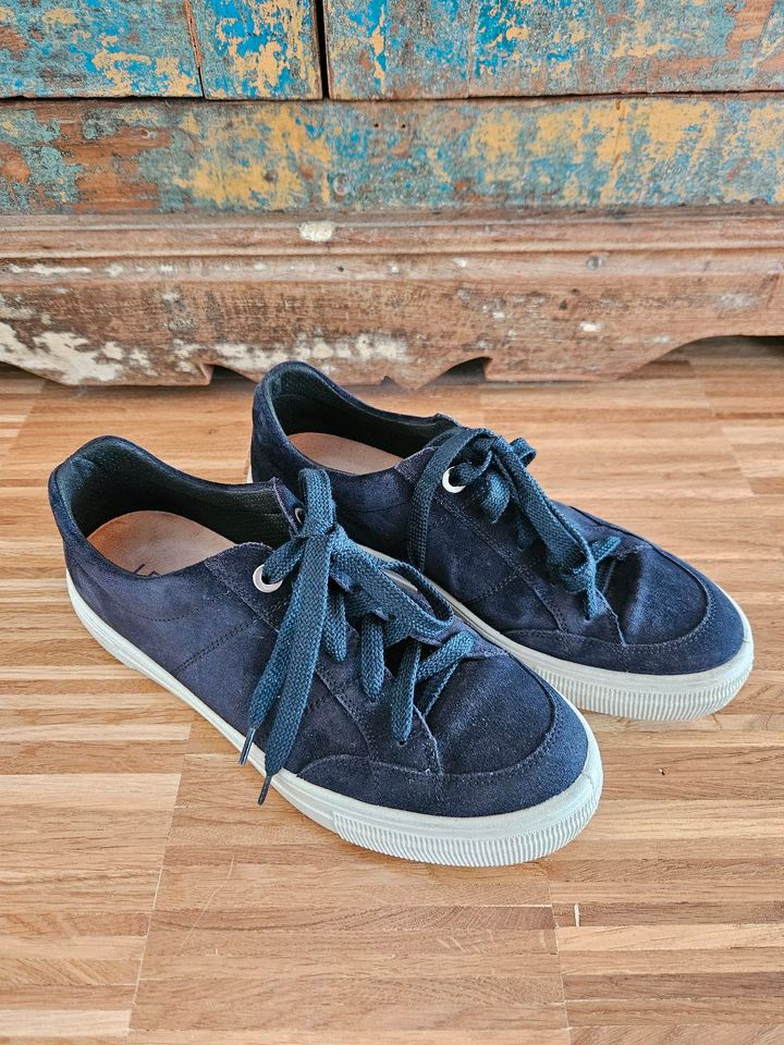 Dunkelblaue Leder Sneaker von Legero, Größe 40 in Notzingen