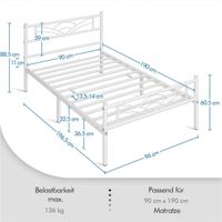 Einzelbettgestell Bettrahmen Metallbett Gästebett Bettgestell Berlin - Tempelhof Vorschau