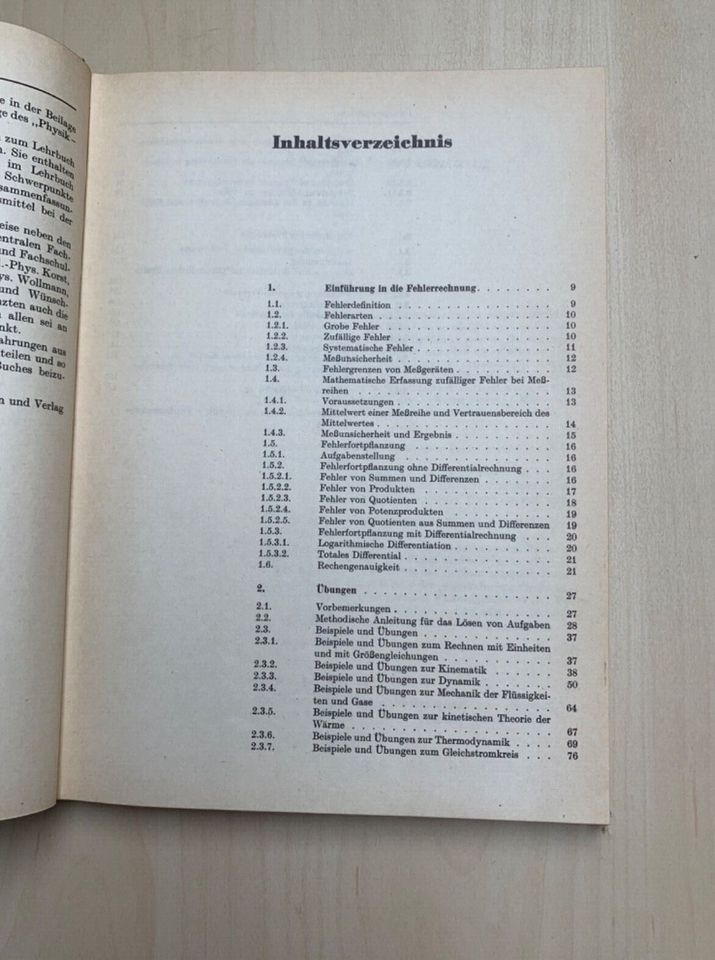 Übungen zur Physik , DDR Lehrbuch 1976 in Nordhausen