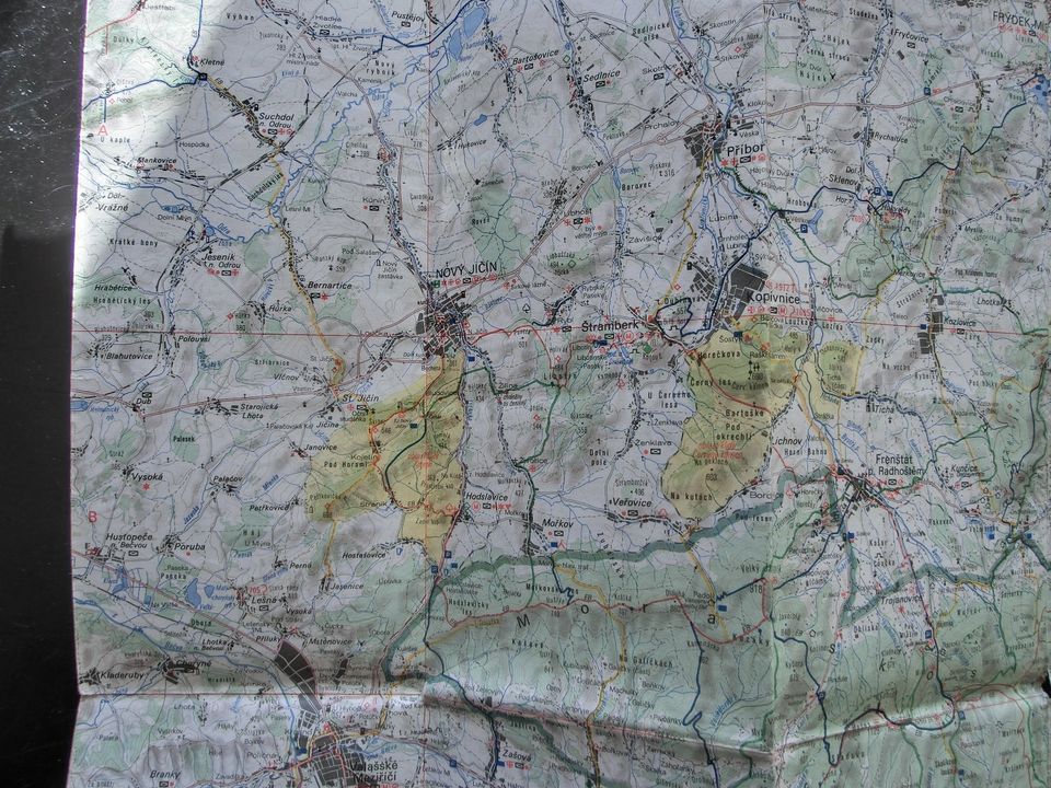 Landkarte Beskiden Beskydy CSSR in Neustadt