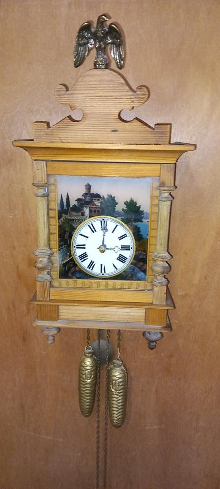 sehr alte Biedermeier / Rahmenuhr / Pendeluhr / Wanduhr mit Gong in Alsdorf