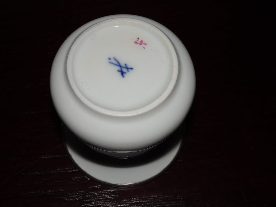 Meissen purpur Drache seltene alte Vase Silberrand 6 cm 1.Wahl in Hamburg