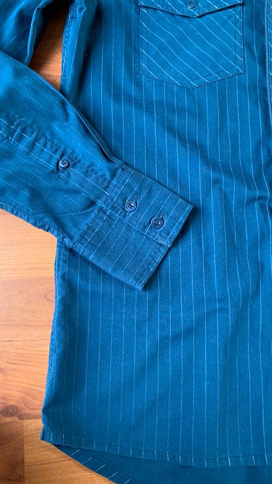 Herren Hemd von Smog, Größe S, Slim Fit, Freizeit, langarm, blau in Dortmund