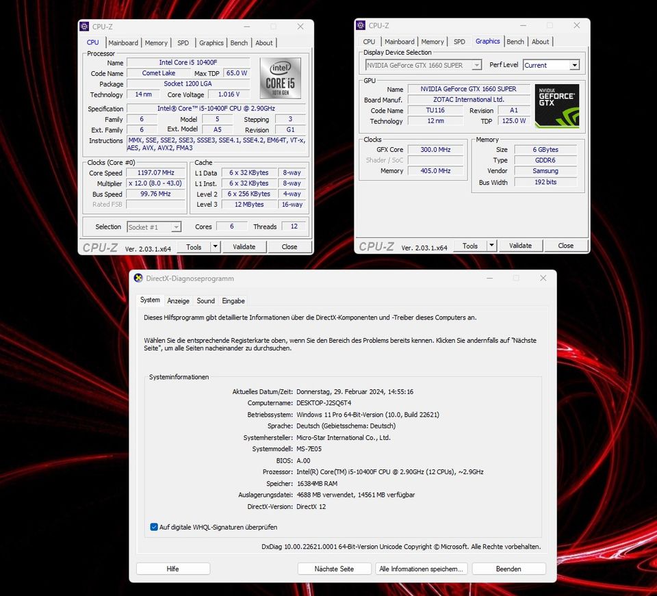 ⭐RMC Gaming PC – i5 10th, 16GB RAM, 1TB SSD, GTX 1660Super  TOP⭐ in Nürnberg (Mittelfr)