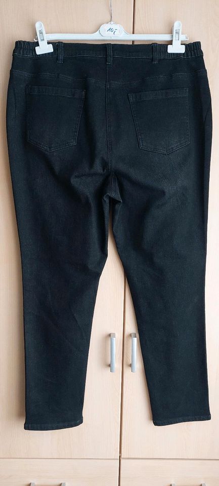 Schwarze Damen Hose Jeans Jeanshose Gr. 46 Gummizug in Liebenwalde