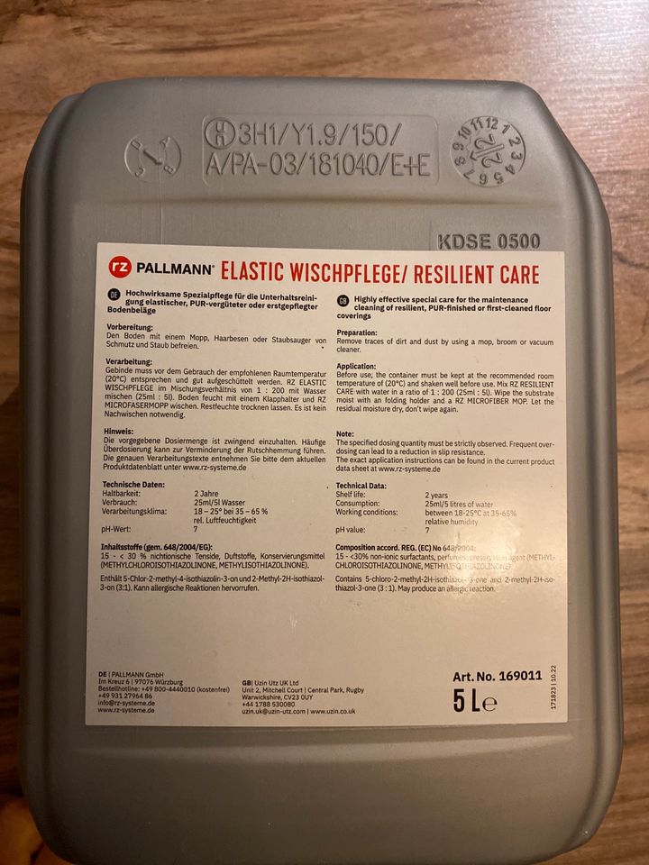 RZ elastische Wischflege für elastische Bodenbeläge, 5 l neu in Ludwigsburg