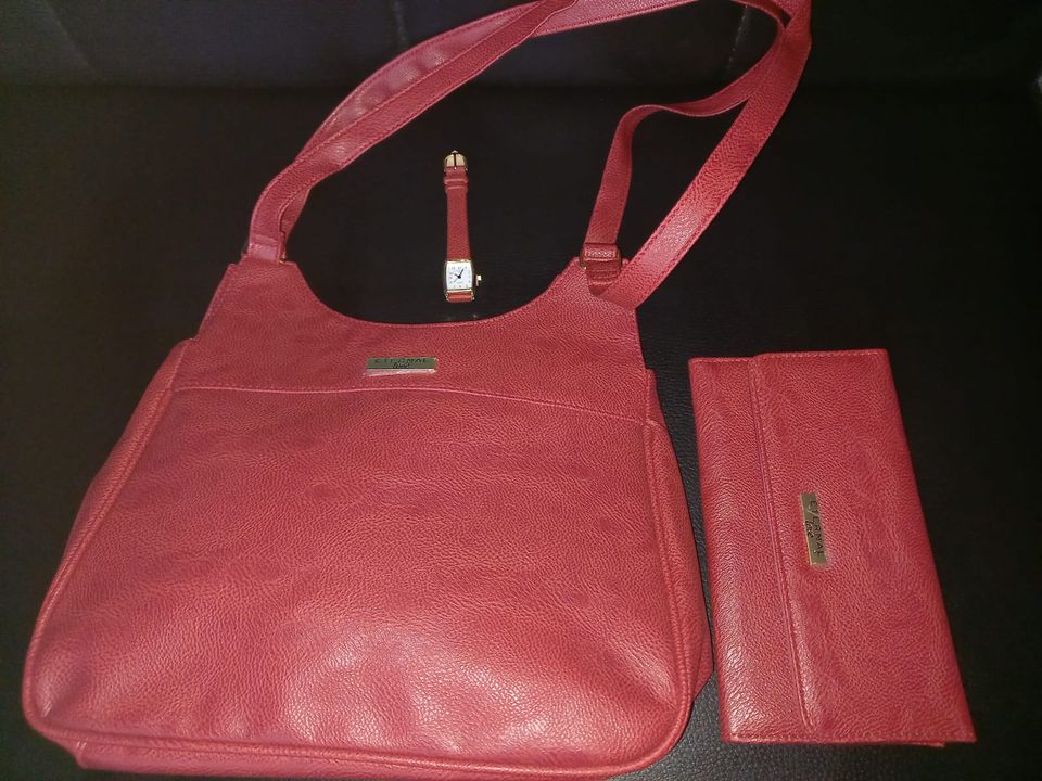 Damen Handtasche, Geldbörse und Uhr in rot Eternal Love Set Neu in Apen