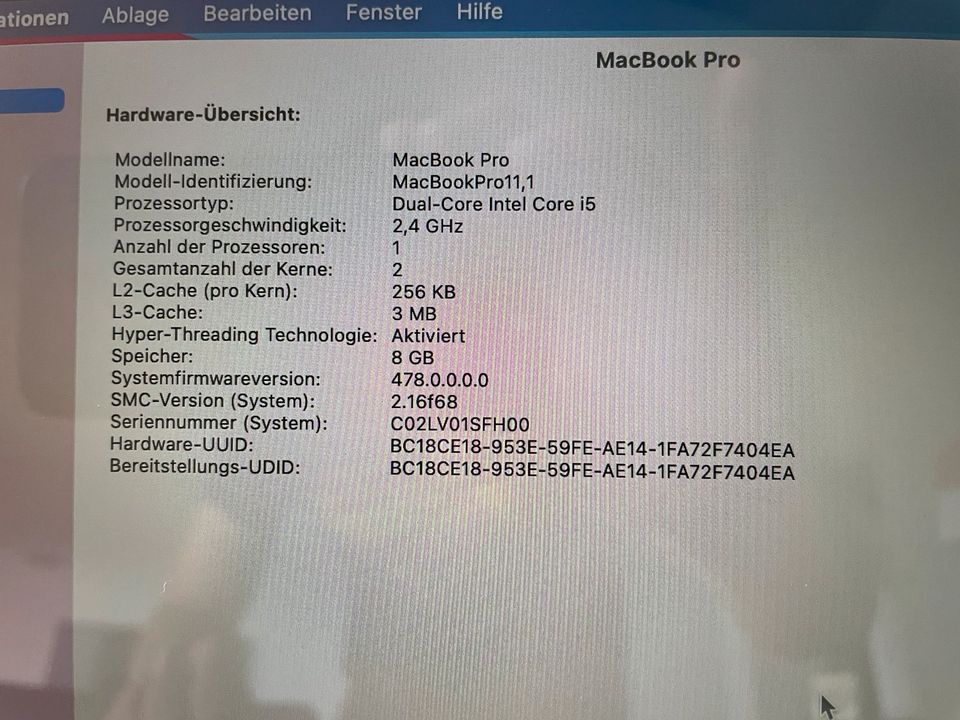 13“ MacBook Pro Retina 256GB Late 2013 in Wernau