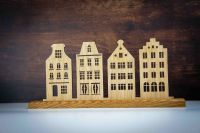 Häuserreihe Giebelhäuser Silhouette Historisch Holz Haus Deko Niedersachsen - Moormerland Vorschau