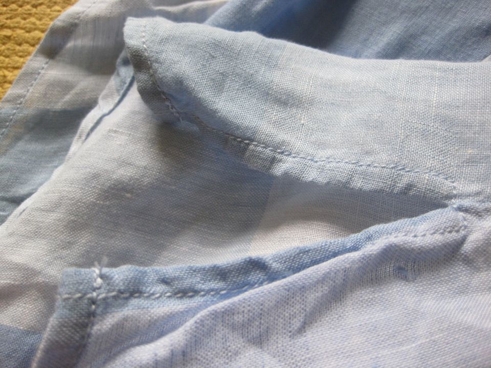 Leinen Bluse, blau weiß, Lagenlook, Clarina, Gr. 48, leicht, weit in Ratzeburg
