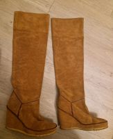 NEU❤ Minelli Overknee Stiefel Camel Wild Leder Lack Keilabsatz 36 Bayern - Aschaffenburg Vorschau