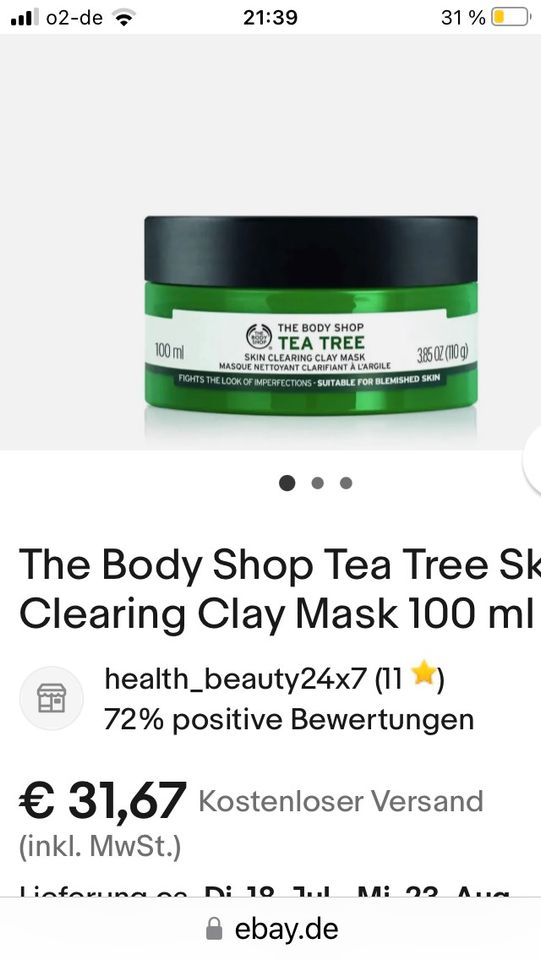 The Body Shop,Skin Clearing Clay Mask,gratisVersand❗️ in Essen