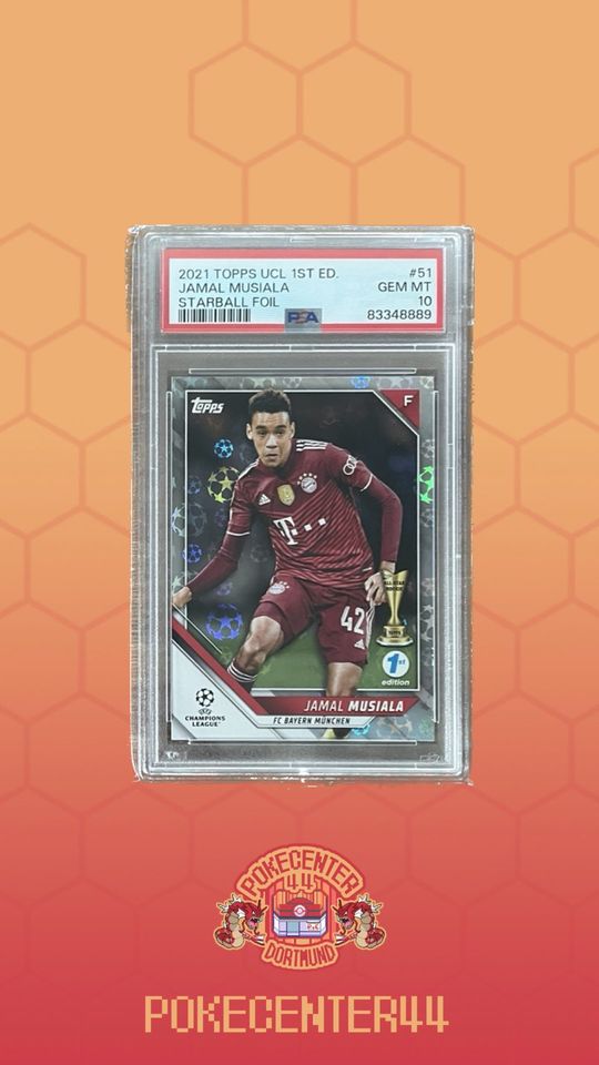 Topps UCL 1st Ed. Jamal Musiala Star Ball psa 10 in Dortmund