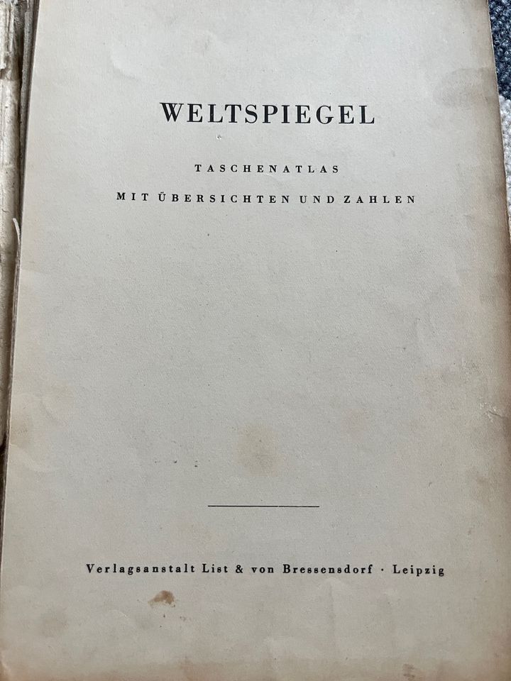 Weltatlas Weltspiegel Taschenatlas DDR 1955 VEB Dresden in Jena