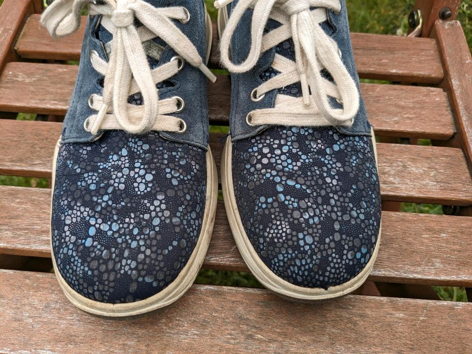 Mädchen Damen Frauen Schuhe Halbschuhe Blau Muster Größe 36 in Lehrte