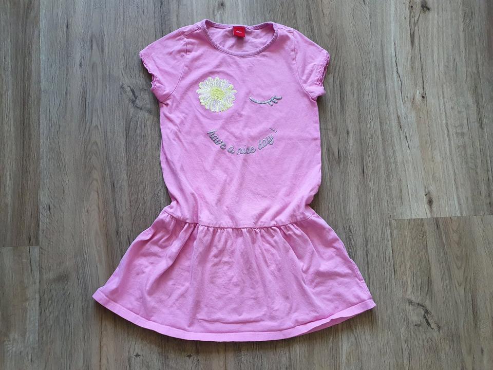 S.Oliver_pinkfarbenes Sommer Kleid mit Sonne und Smiley_Gr.134 in Wolfsburg