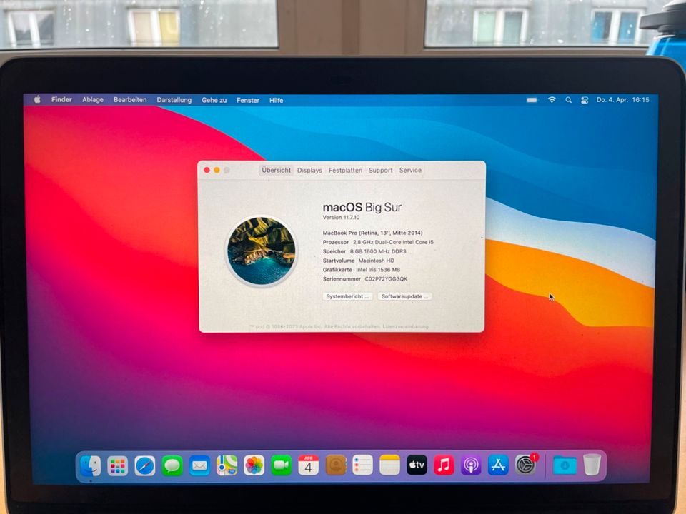 Apple 13" MacBook Pro 2014, 500 GB - Achtung: Displayfehler in Hamburg
