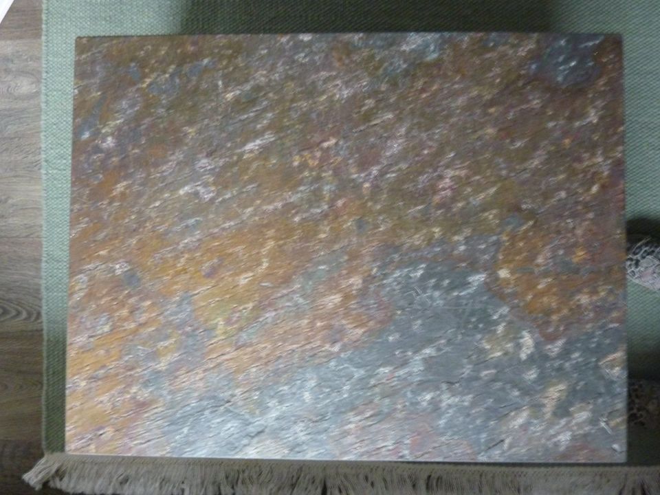 Couchtisch Vierkantstahl Schiefer Steinplatte Industrial 60x90x35 in Porta Westfalica