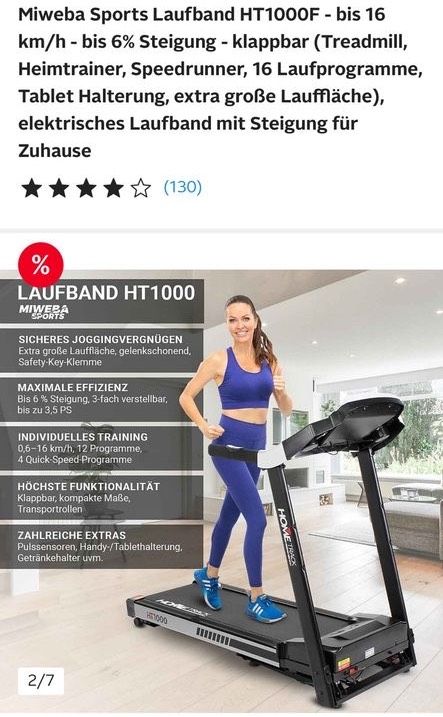 Miweba Sports Laufband HT1000F in St. Ingbert