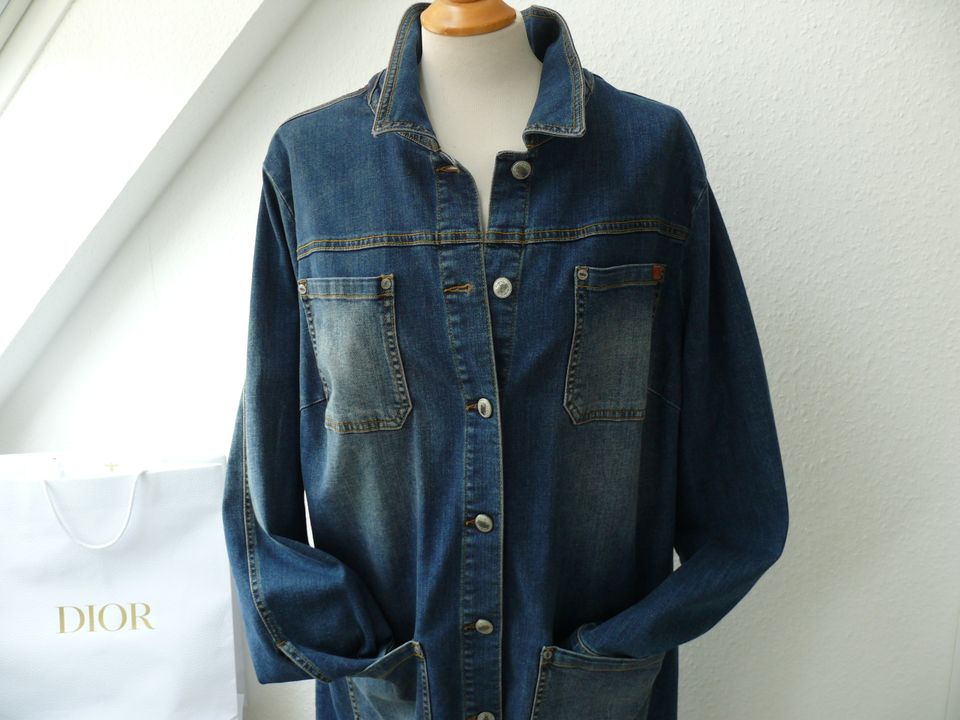 Deerberg oversize Jeans Mantel große Taschen lässig XL 42 44 in Steinkirchen