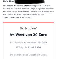 DB Gutschein im Wert v. 20€ Schleswig-Holstein - Bad Bramstedt Vorschau
