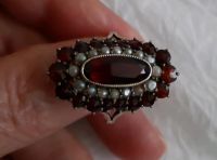 Vintage Echte silber ring mit Granat und Perlen Steinen Wandsbek - Steilshoop Vorschau