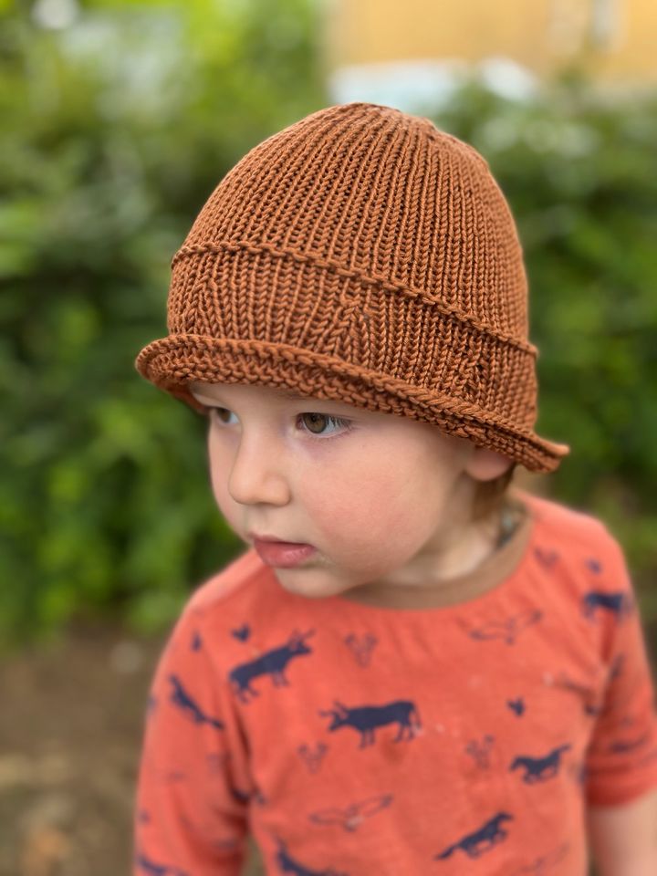 Sonnenhut Fischerhut Sommermütze handgestrickt Baumwolle KU 45/48 in Stuttgart