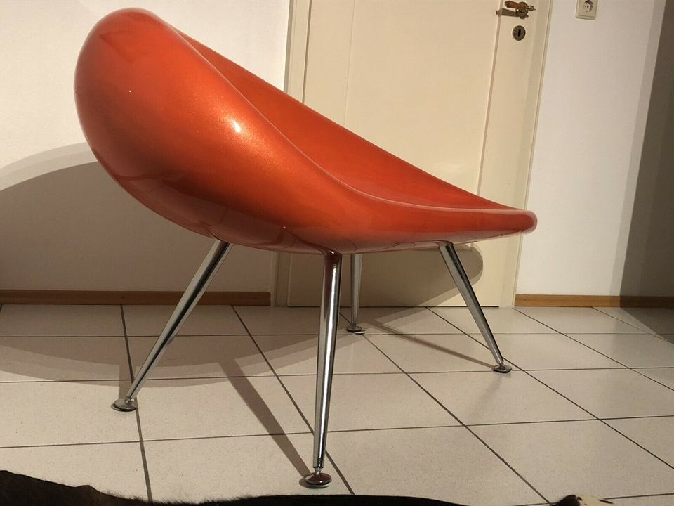 70er Jahre Space Age Design Couch Möbel Objekt UFO Orange in Freiburg im Breisgau
