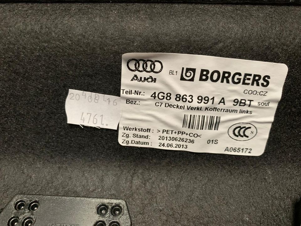 4G8863887C Audi A7 4G Kofferraumverkleidung links Verkleidung Kof in Hannover